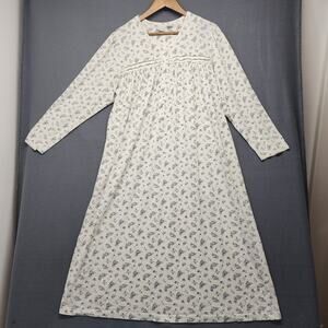 Vintage Moments Intimates Nightgown Womens Medium Long Sleeve Lace Floral 90s